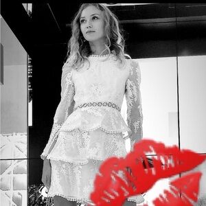 Zimmermann Cream Maples Tier Midi Dress